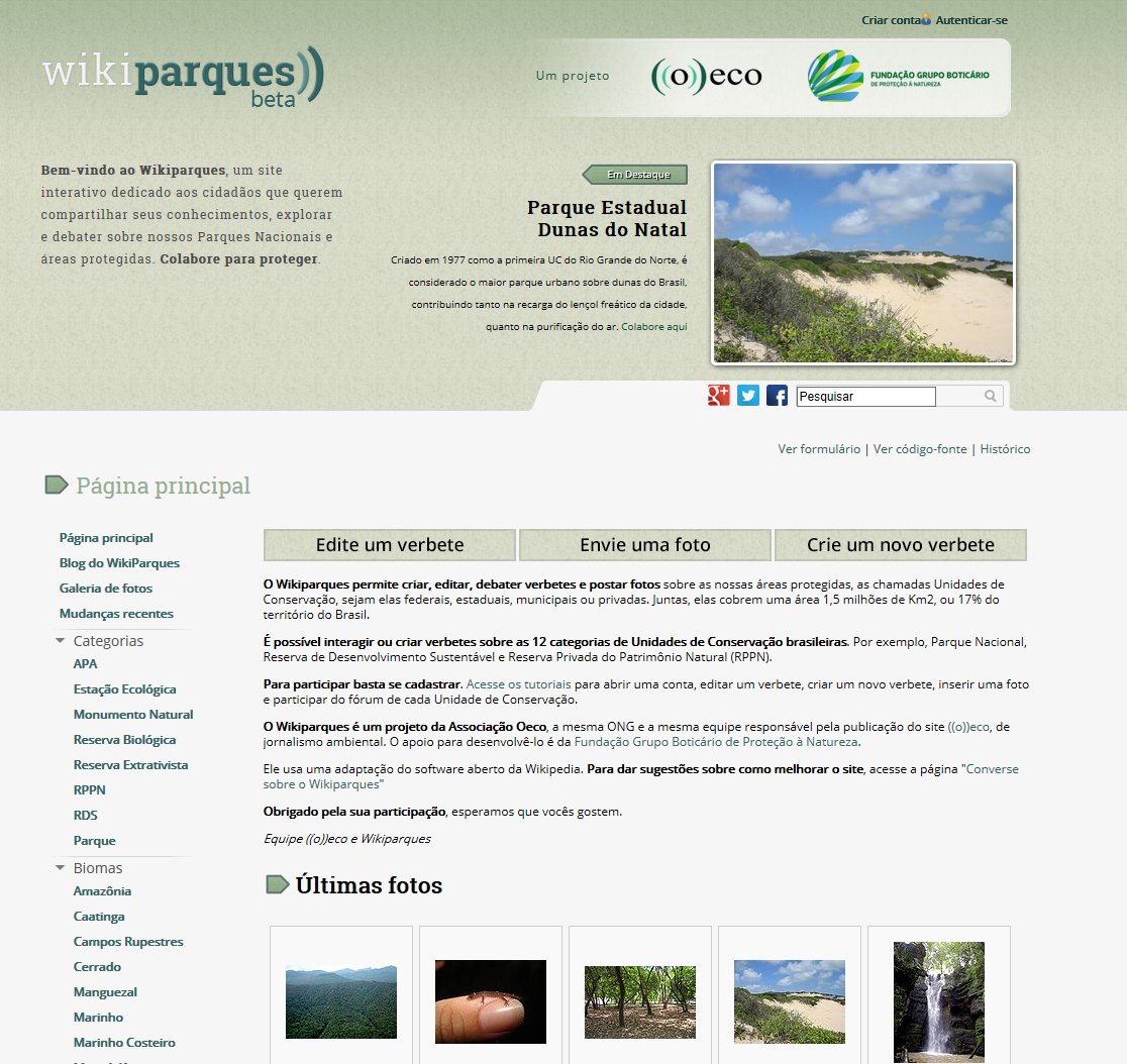 Plataforma colaborativa referente às Unidades de Conservação no Brasil